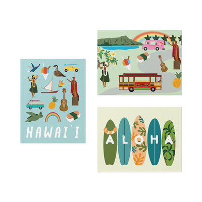 ICONS OF HAWAII CARD SET - 6 COUNT