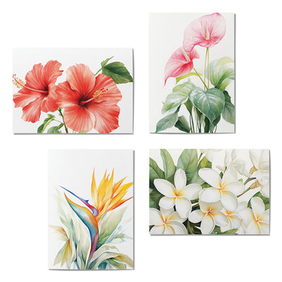 ISLAND FLORAL BLOOMS CARD SET - 6 COUNT