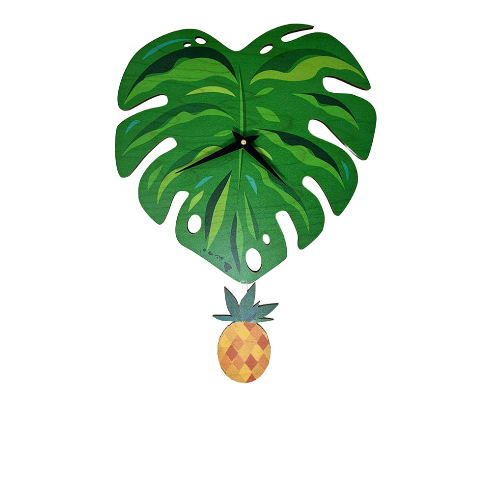Monstera Pineapple Pendulum Clock | CocoNene Hawaii