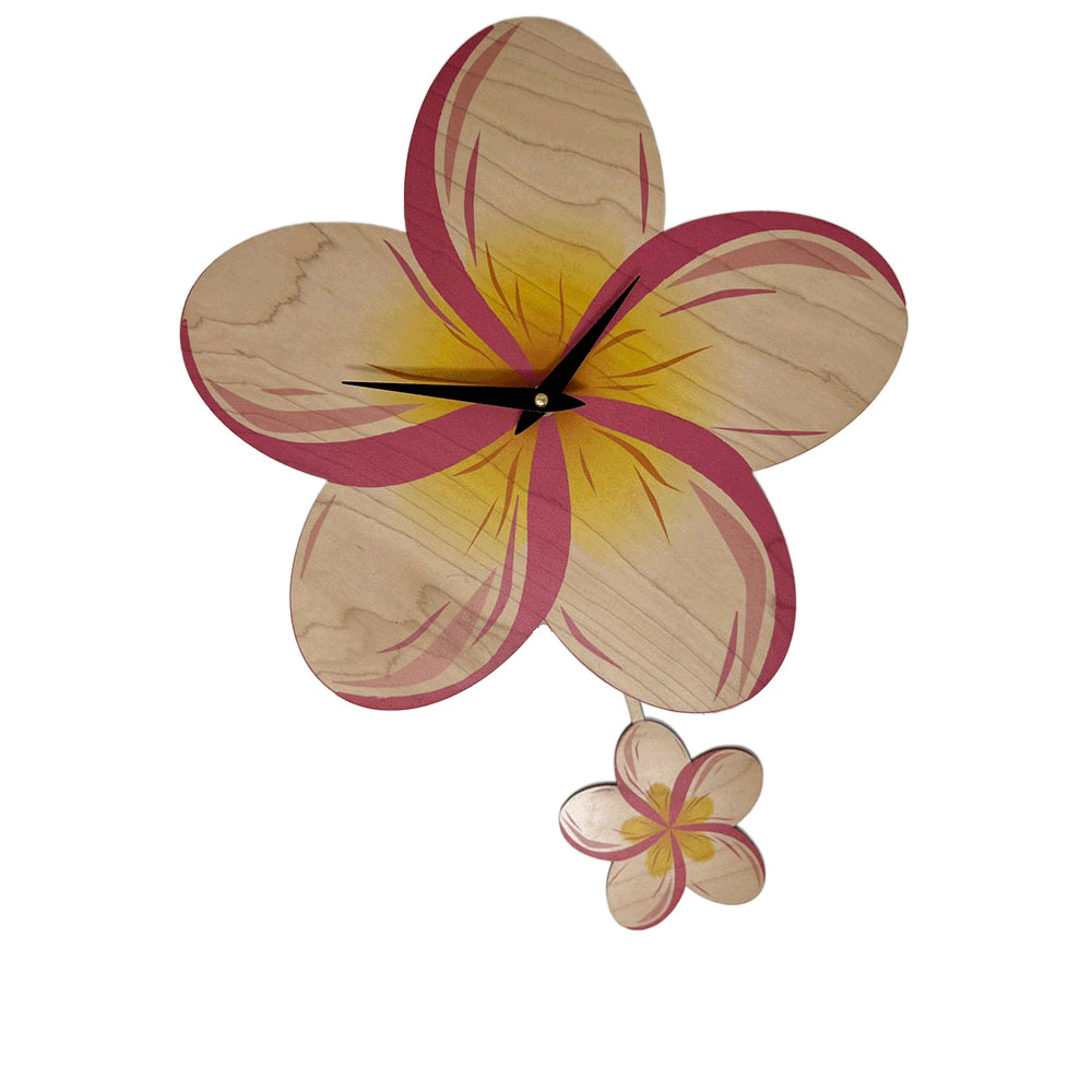 Plumeria Garden Pendulum Clock | CocoNene Hawaii Plumeria Garden Pendulum Clock | CocoNene Hawaii