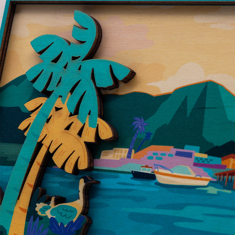 Shubha Gokhale (1959~)コラージュアート「Couple」真作 Jack Maalaea Layered Wall Art by Jack Soren for CocoNene