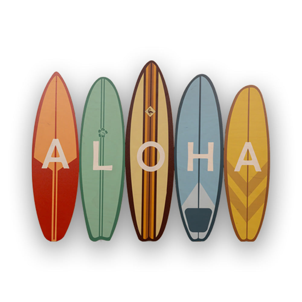 RETRO ALOHA SURFBOARDS WALL DECOR – CocoNene Hawaii