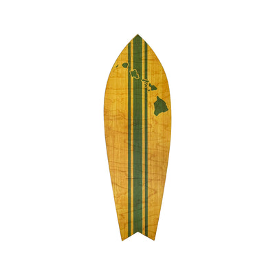 TEAL 3 STRIPE SURFBOARD WALL ART