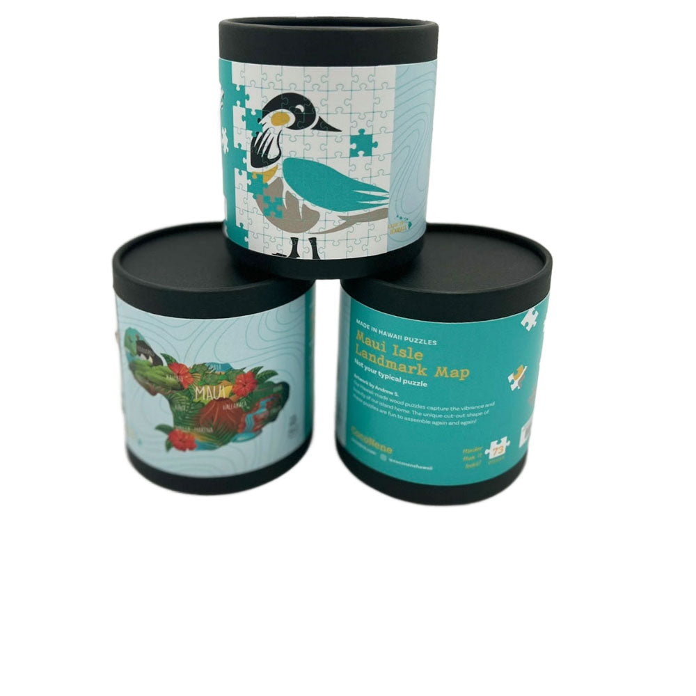 HakuBino➕CLAYSOPセット Maui Isle Landmark Map Wood Puzzle | CocoNene Hawaii