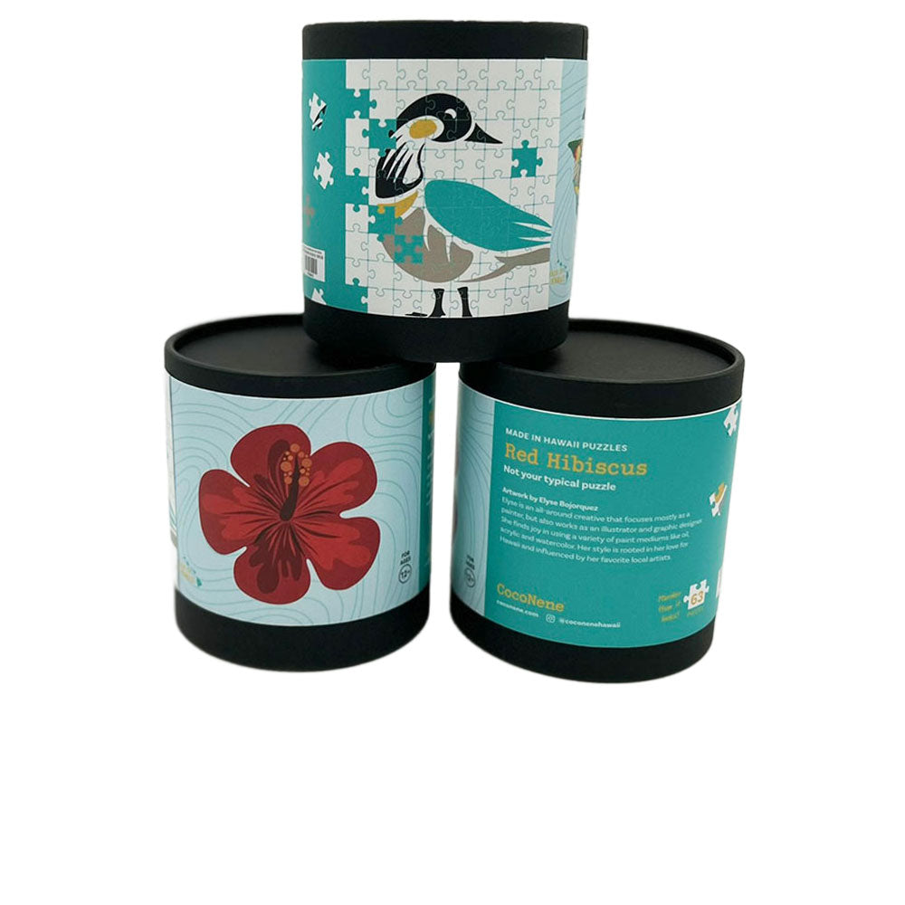 Red Hibiscus Cutout Wood Puzzle | CocoNene Hawaii