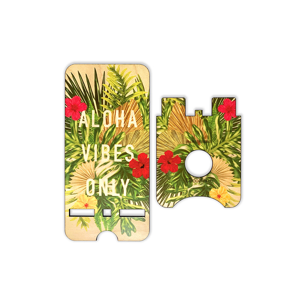 ALOHA VIBES HIBISCUS DRIED PALM BOUQUET PHONE STAND