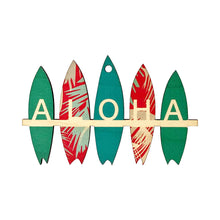 Load image into Gallery viewer, ALOHA SURFBOARDS CHRISTMAS COLORS ORNAMENT
