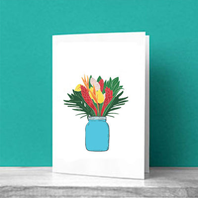 MOTHERS DAY JAR BOUQUET GREETING CARD