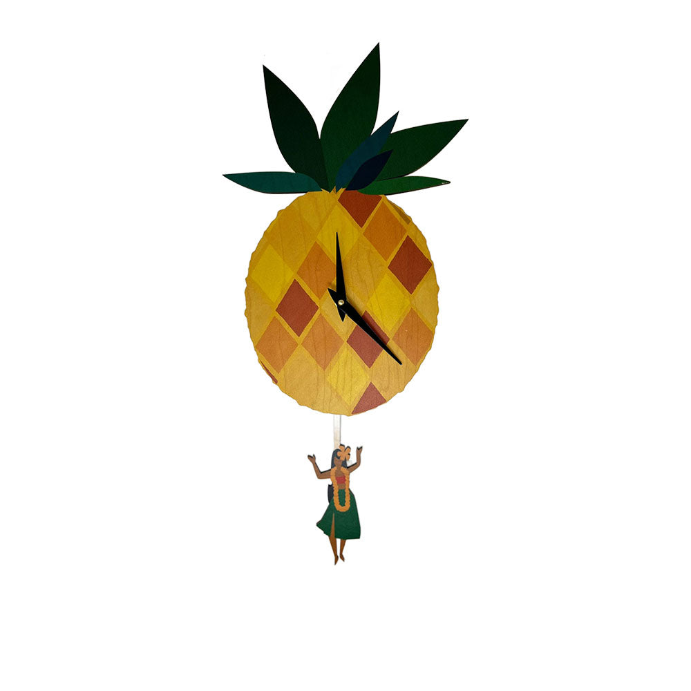 PINEAPPLE HULA PENDULUM CLOCK