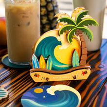 Load image into Gallery viewer, PALM TREE SURF COASTER SET
