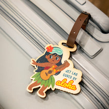 Load image into Gallery viewer, JET LAG HULA GIRL WOOD BAG TAG
