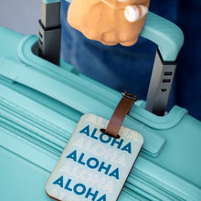 Load image into Gallery viewer, BLUE ALOHA WOOD BAG TAG
