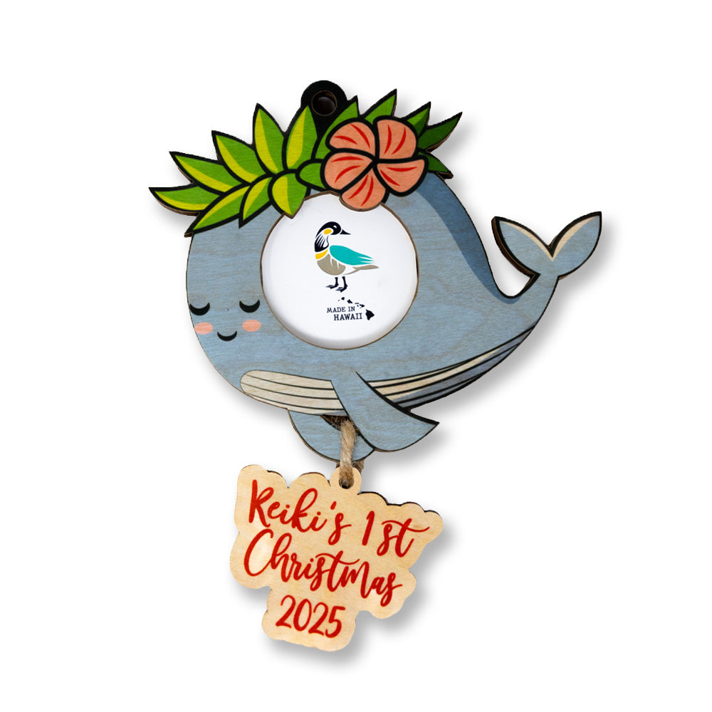 HAKU WHALE KEIKI FIRST 2025 FRAME ORNAMENT