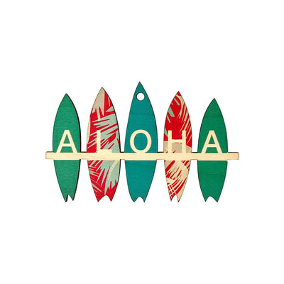 ALOHA SURFBOARDS CHRISTMAS COLORS ORNAMENT