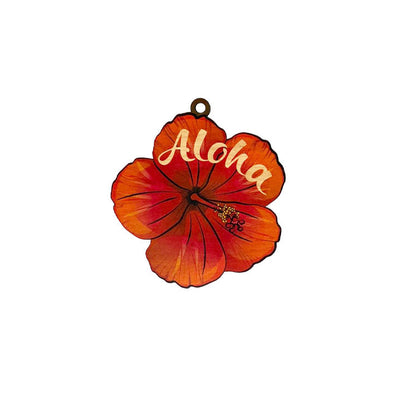 RED HIBISCUS ALOHA ORNAMENT