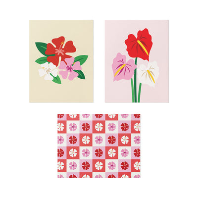 MOD FLOWER BLOOMS CARD SET - 6 COUNT