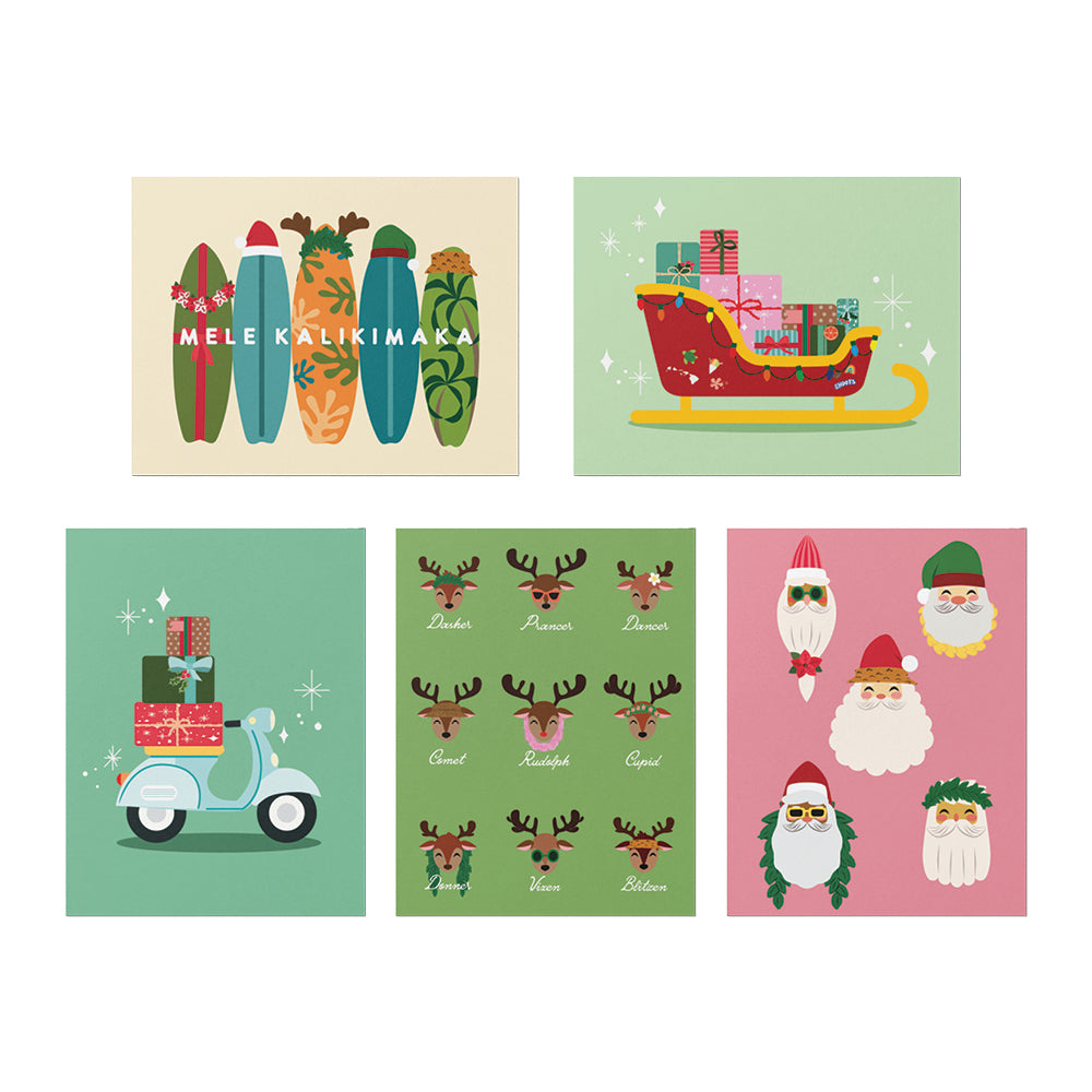 MOD CHIRSTMAS CARD SET - 6 COUNT