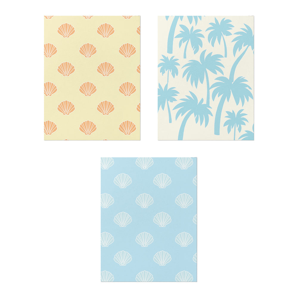SHELLS AND PALMS CARD SET - 6 COUNT