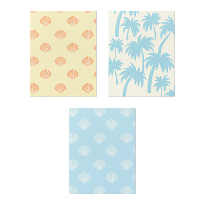 SHELLS AND PALMS CARD SET - 6 COUNT
