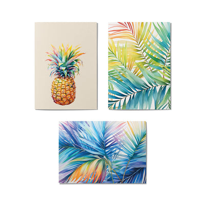 VIBRANT PINEAPPLE LEAVES CARD SET - 6 COUNT