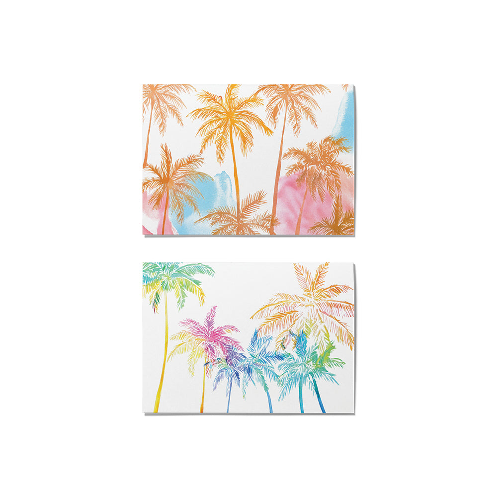 WATERCOLOR PALMS CARD SET - 6 COUNT