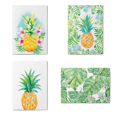 WATERCOLOR PINEAPPLES CARD SET - 6 COUNT