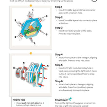 Load image into Gallery viewer, Assembly instructions for a puzzle Christmas ornament on a white background
