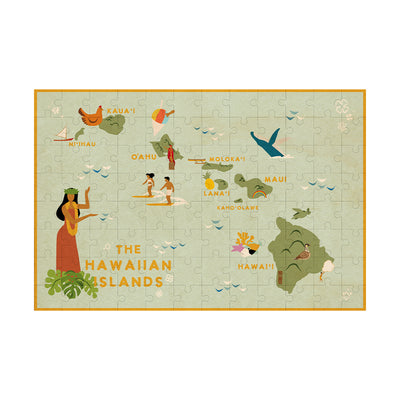 THE HAWAIIAN ISLANDS MAP WOOD PUZZLE