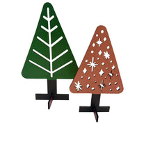 Load image into Gallery viewer, CORAL-GREEN XMAS TREE SET OF 2
