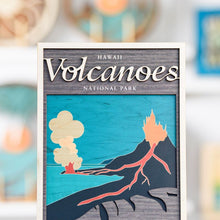 Load image into Gallery viewer, VOLCANOES 3 LAYER WOOD ART
