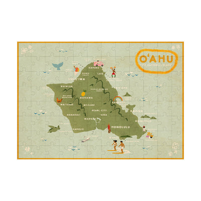 OAHU THE GATHERING PLACE MAP WOOD PUZZLE