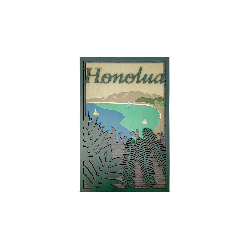 HONOLUA 3 LAYER WOOD ART