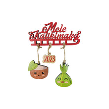 Load image into Gallery viewer, MELE KALIKIMAKA SLEIGH SCRIPT ORNAMENT SMALL
