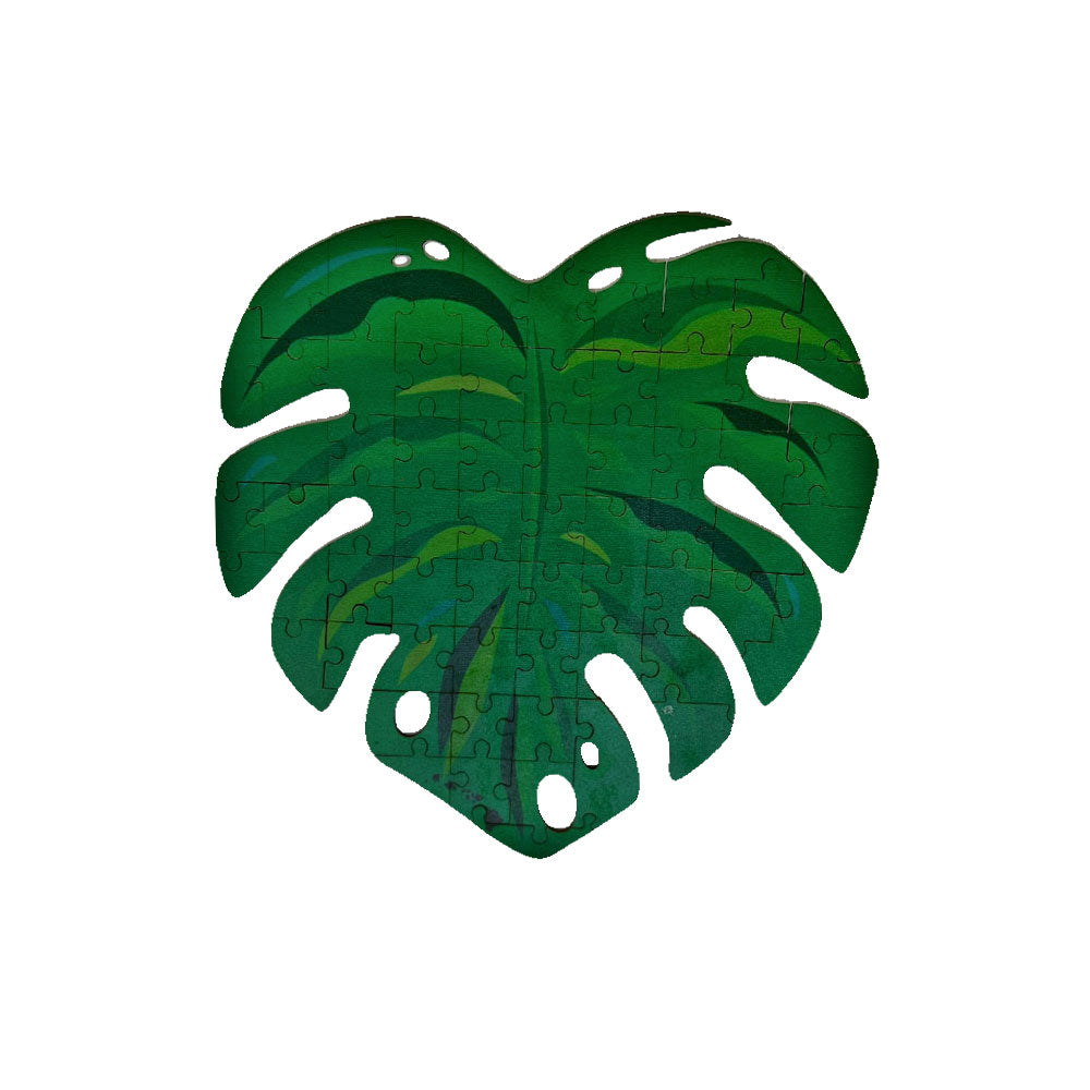 MONSTERA CUTOUT WOOD PUZZLE