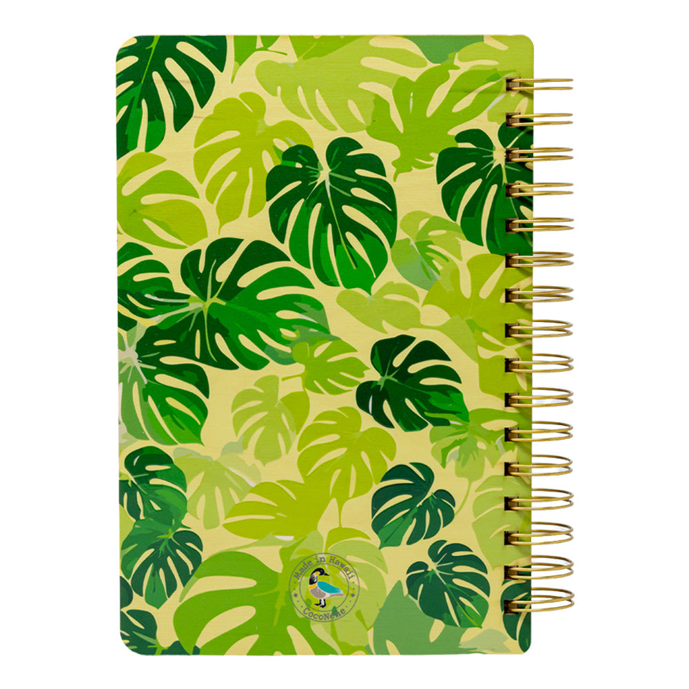 MONSTERA PATTERN WOOD NOTEBOOK – CocoNene Hawaii