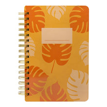 Load image into Gallery viewer, ORANGE MONSTERA WOOD NOTEBOOK
