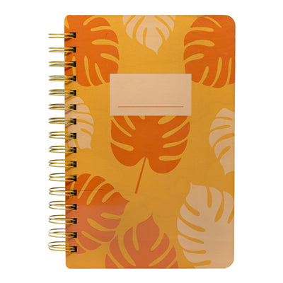 ORANGE MONSTERA WOOD NOTEBOOK