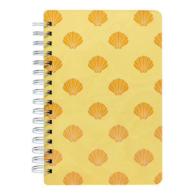 ORANGE SHELL PATTERN WOOD NOTEBOOK
