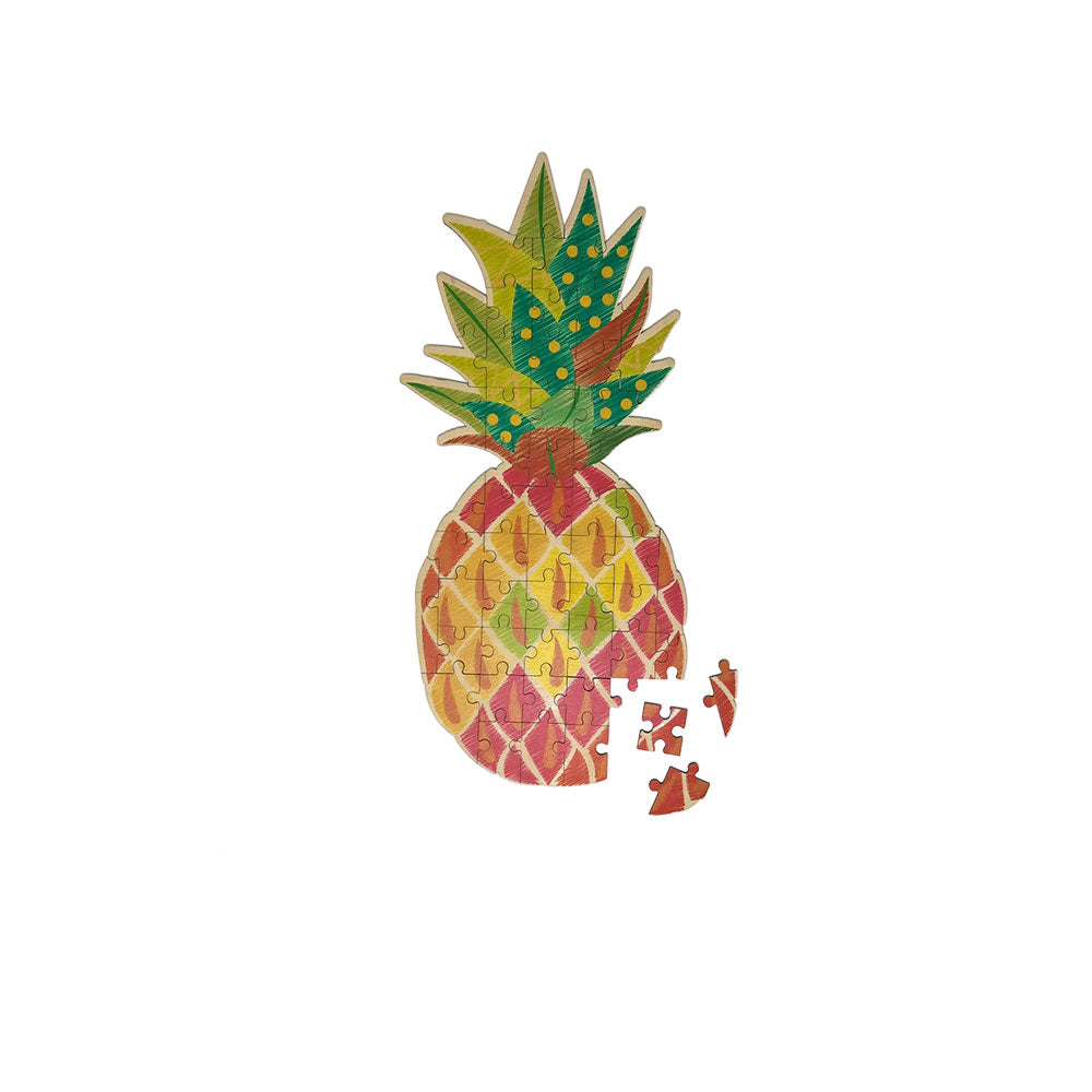 POP ART PINEAPPLE CUTOUT WOOD PUZZLE