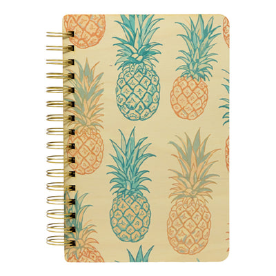 PASTEL PINEAPPLES WOOD NOTEBOOK