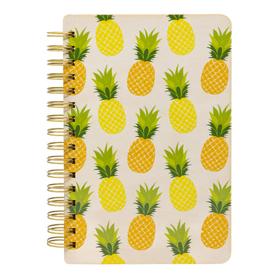 PINEAPPLE PATTERN WOOD NOTEBOOK