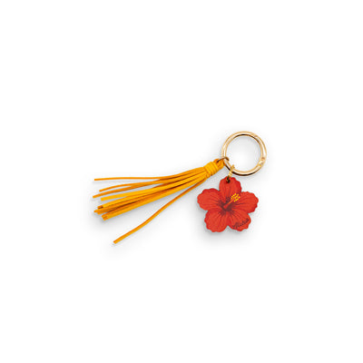 HIBSCUS LEATHER TASSEL BAG CHARM