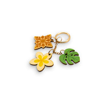 Load image into Gallery viewer, PLUMERIA MONSTERA CHAIN BAG CHARM
