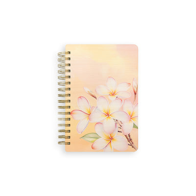 PINK PLUMERIAS WOOD NOTEBOOK