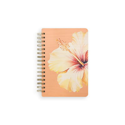 YELLOW HIBISCUS WOOD NOTEBOOK