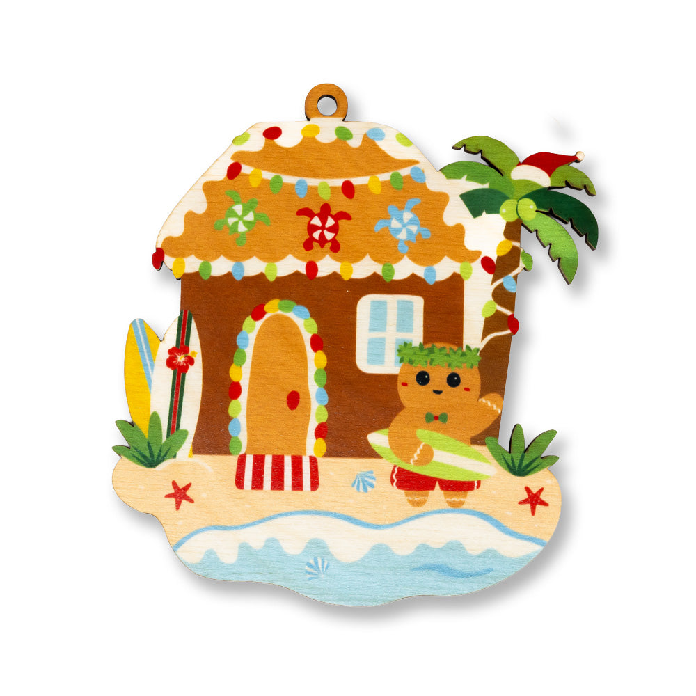 GINGERBREAD BEACH HOUSE ORNAMENT