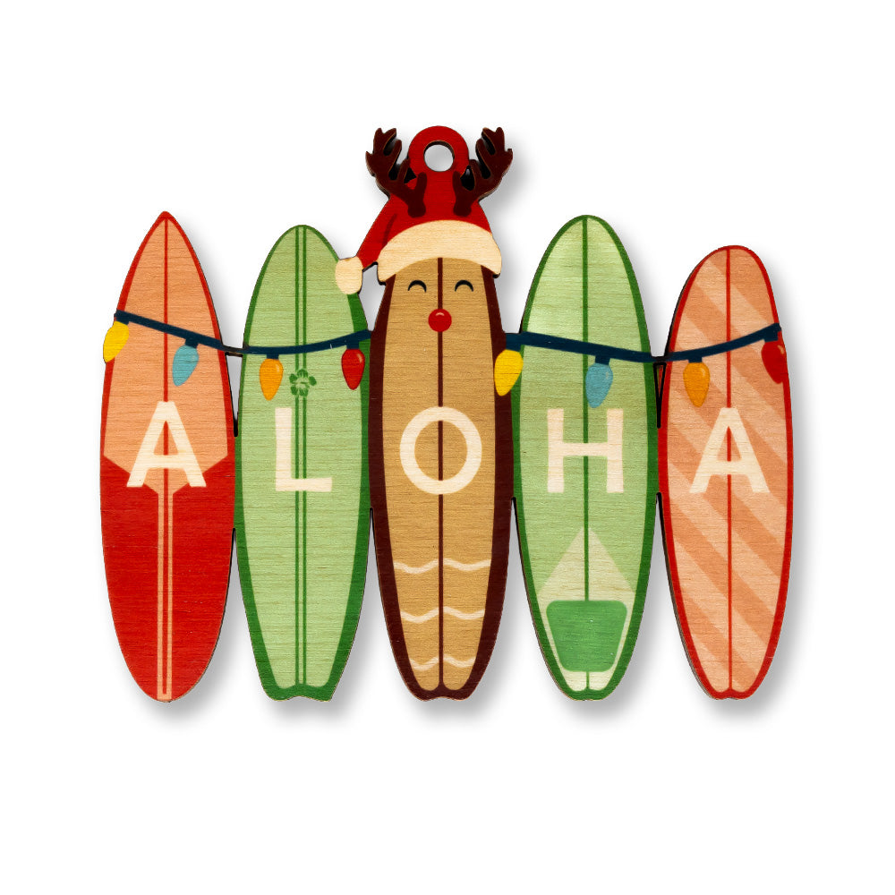 XMAS RETRO ALOHA SURFBOARDS ORNAMENT