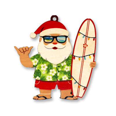 SANTA SHAKA SURF ORNAMENT