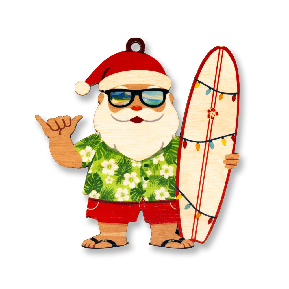 SANTA SHAKA SURF ORNAMENT