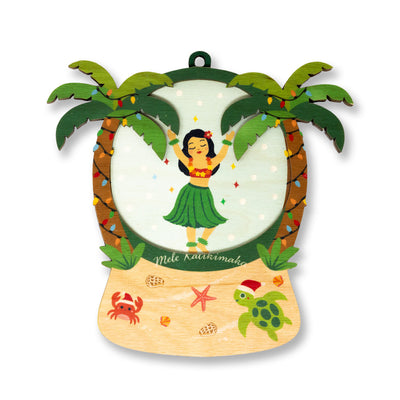 HULA GIRL SNOWGLOBE ORNAMENT